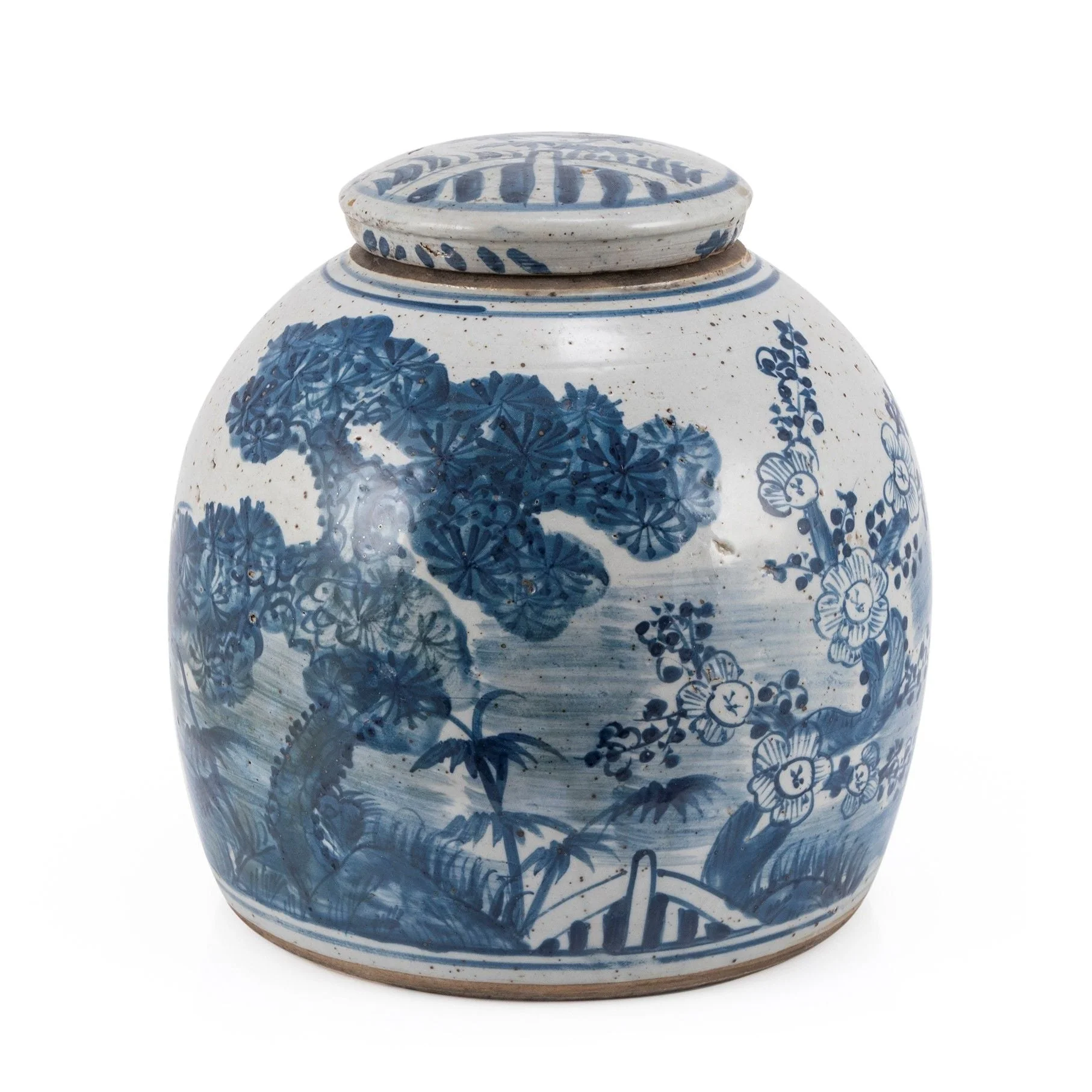 Legend of Asia Blue & White Vintage Ming Jar Pine Motif - Large