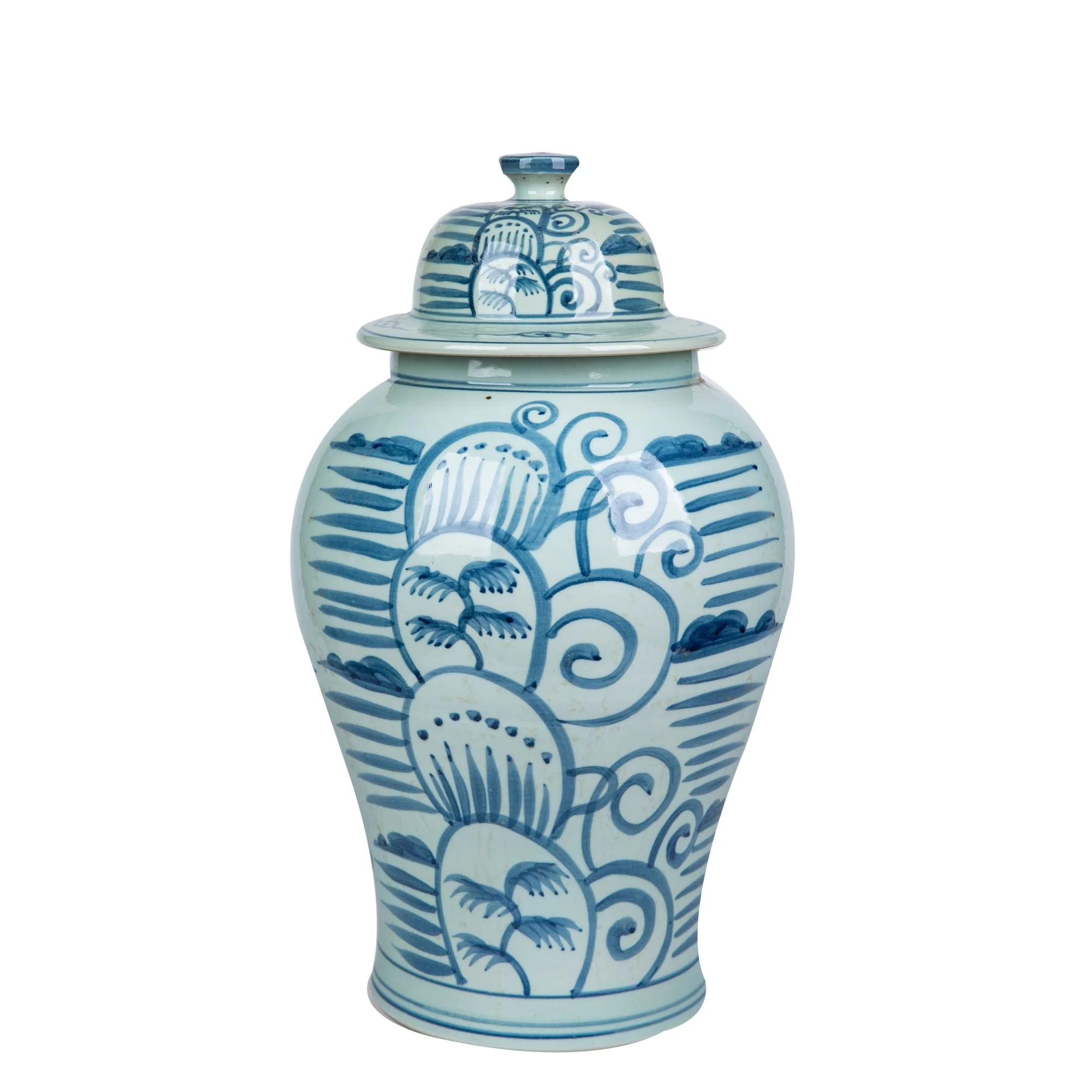 Legend of Asia Breeze Temple Jar Blue Motif