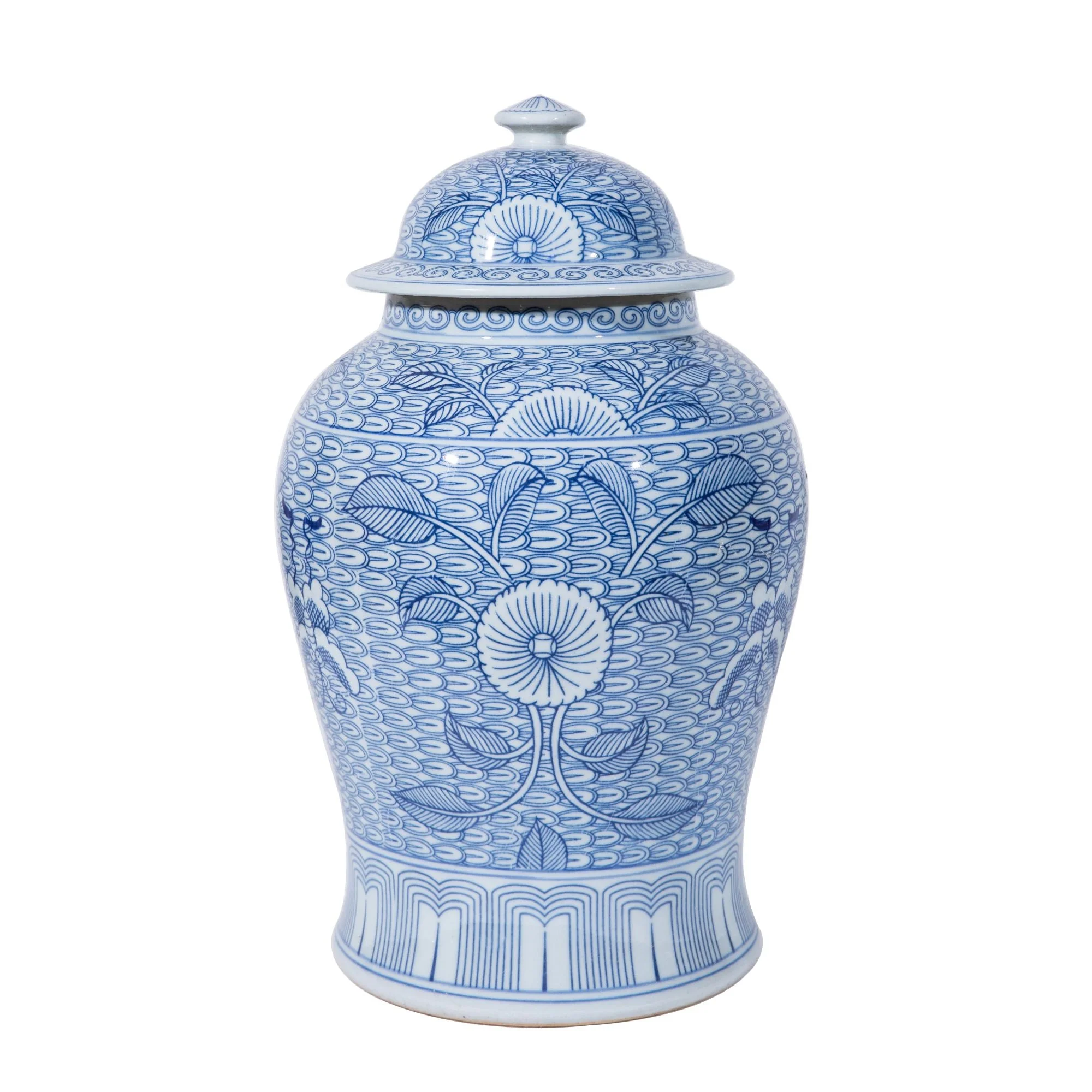 Legend of Asia BW Butterfly Leaf Temple Jar - Image 2