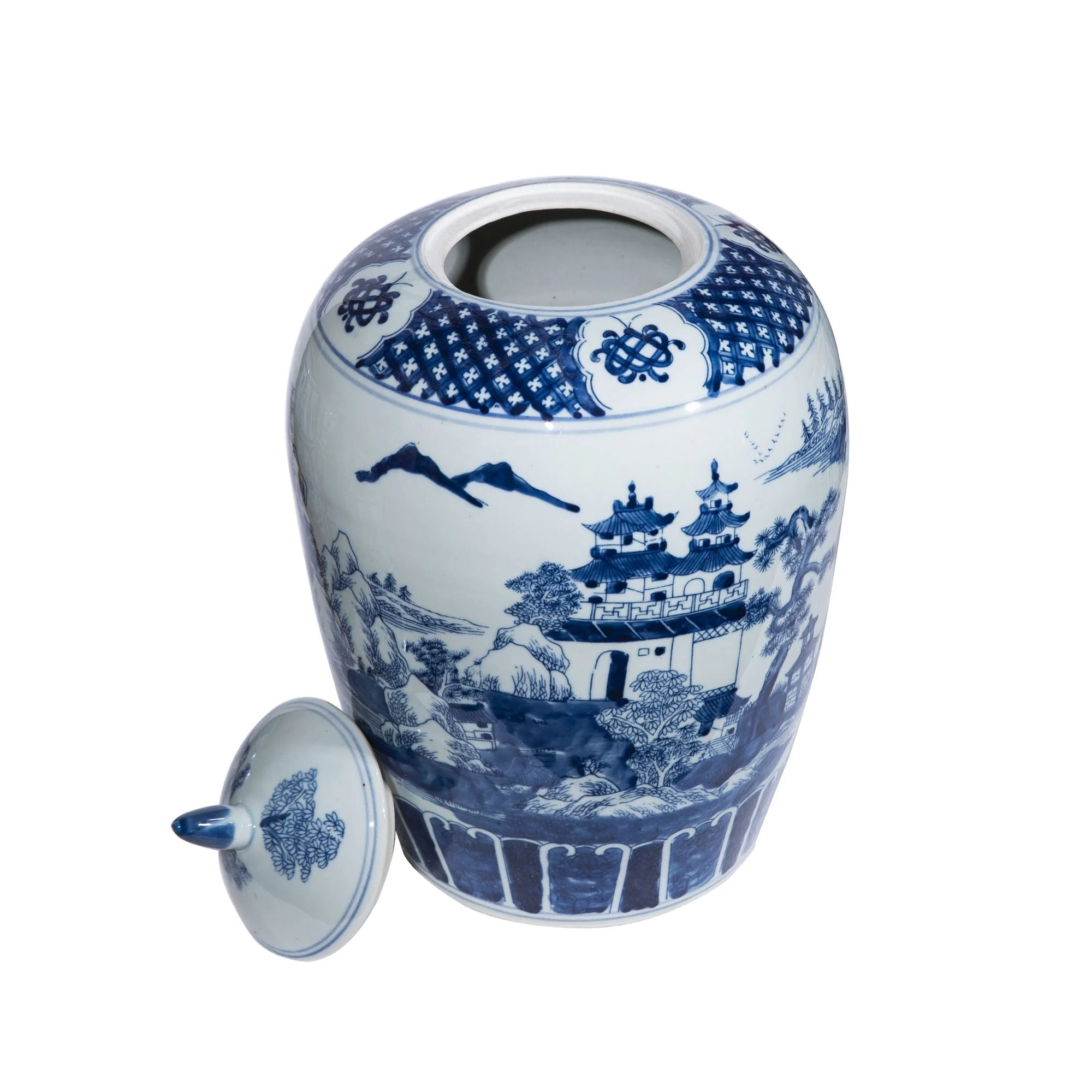 Legend of Asia BW Mountaintop Temple Ginger Jar - Image 3