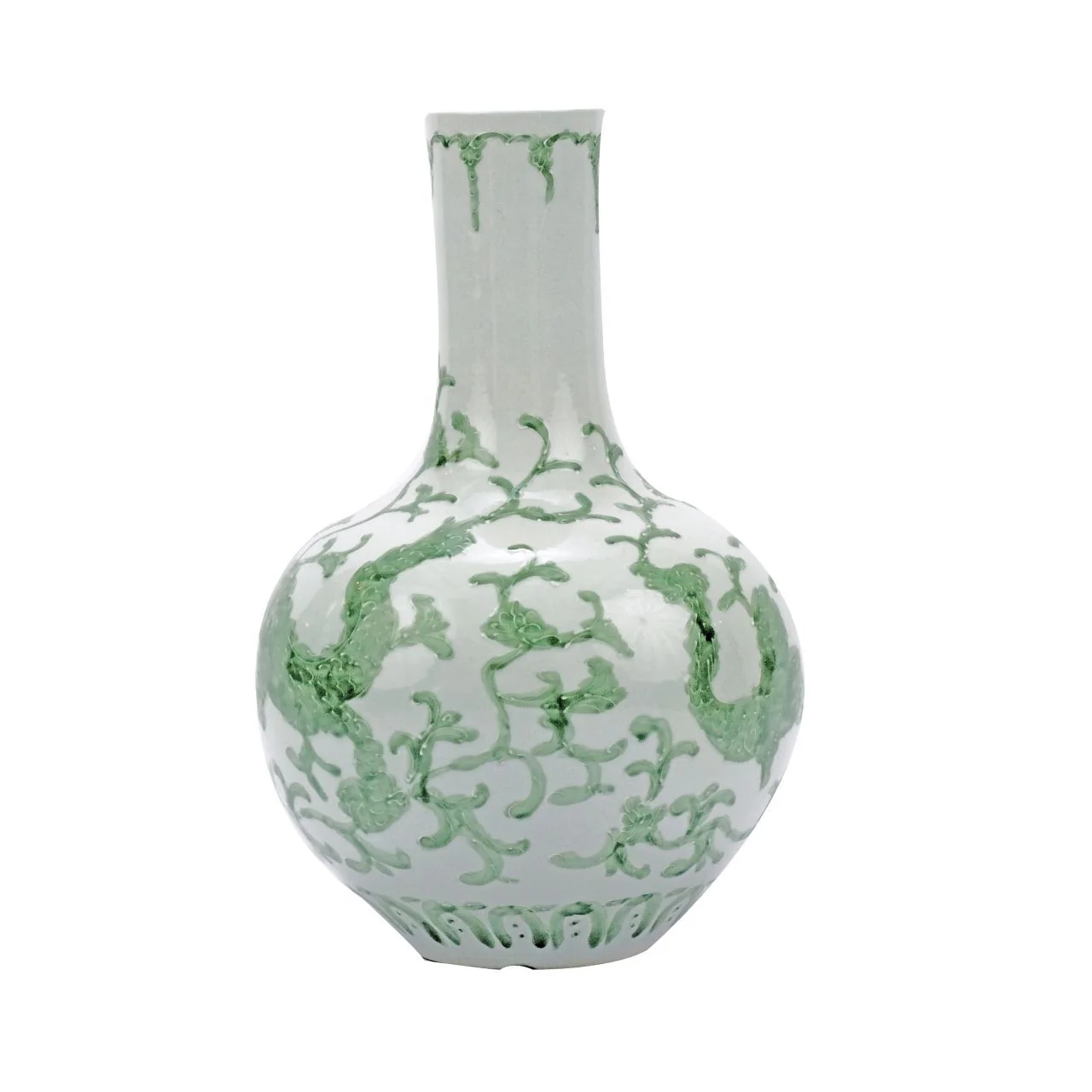 Legend of Asia Celadon Dragon Lotus Globular Vase