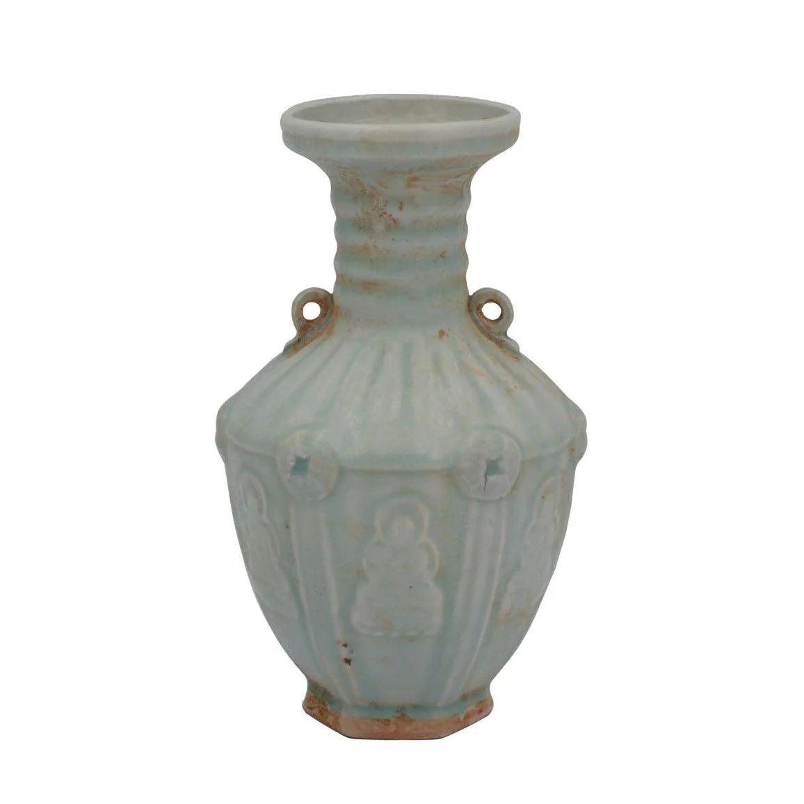 Legend of Asia Celadon Hexagonal Double Ear Vase