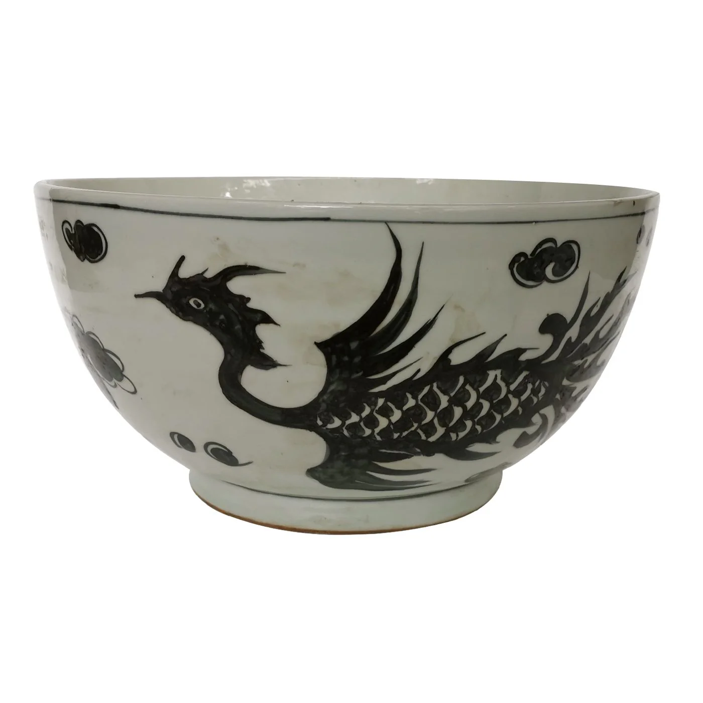 Legend of Asia Charcoal Black Dragon Phoenix Bowl