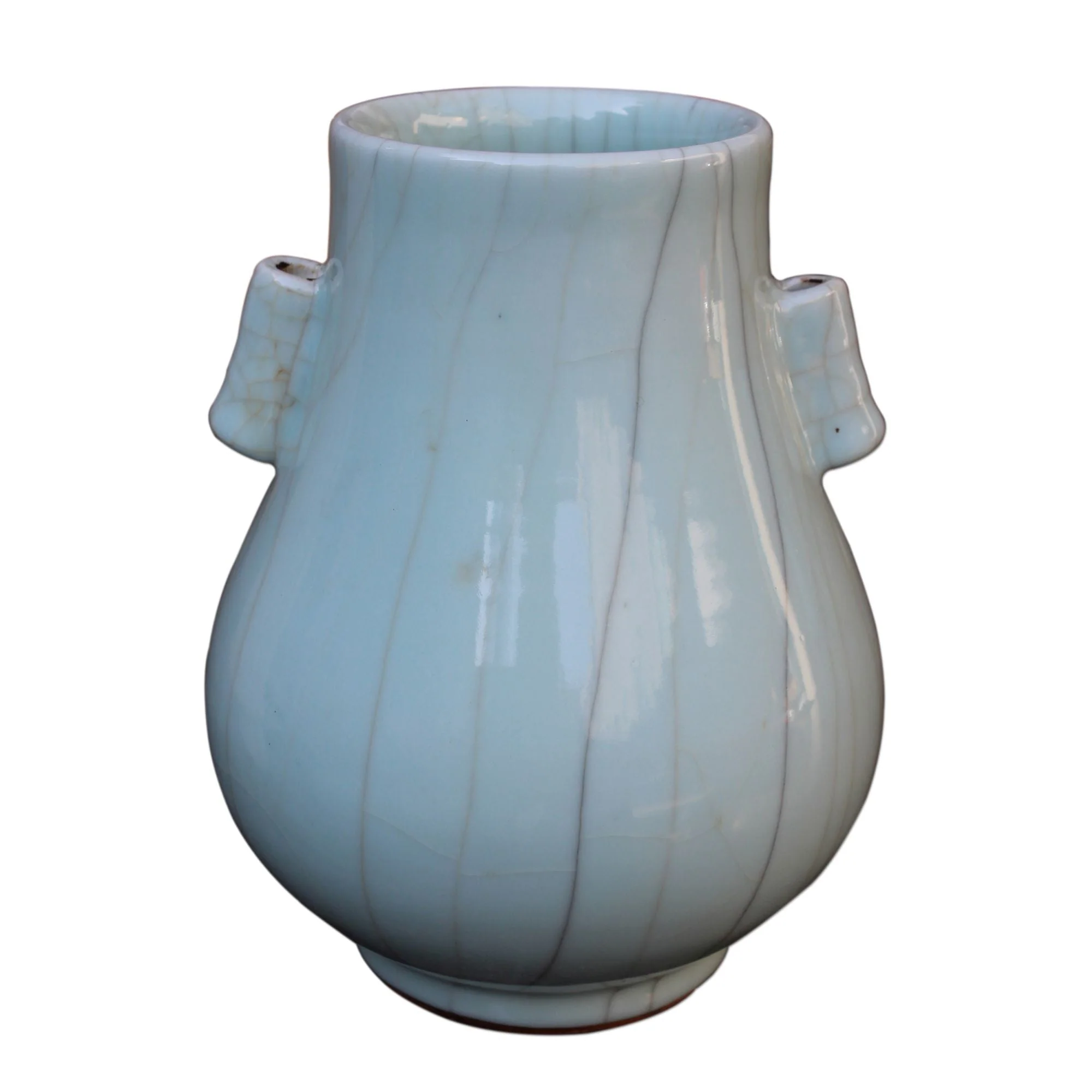 Legend of Asia Crackle Celadon Double Ear Vase - S