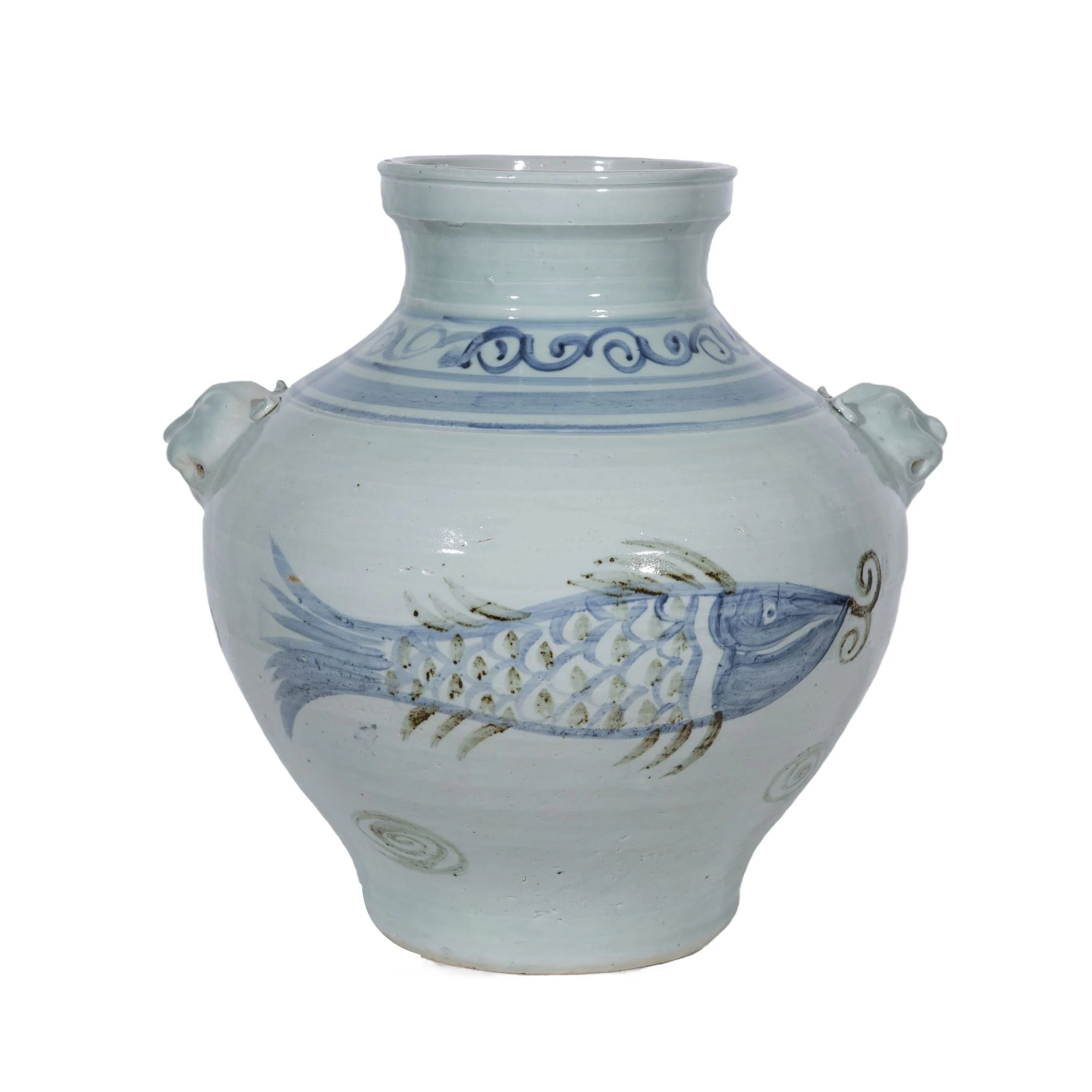 Legend of Asia Double Lion Handle Fish Jar Large