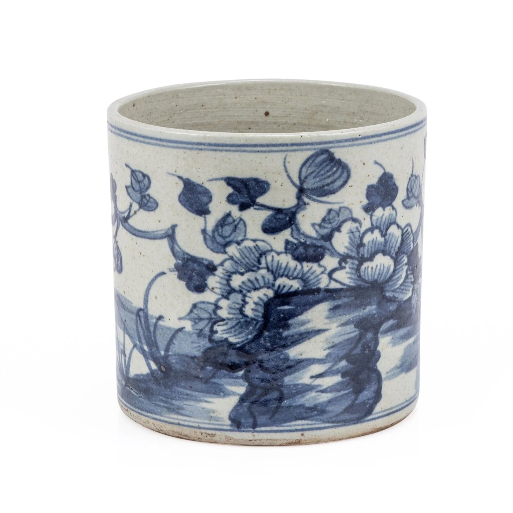 Legend of Asia Dynasty Blue And White Orchid Pot Bird Floral Motif
