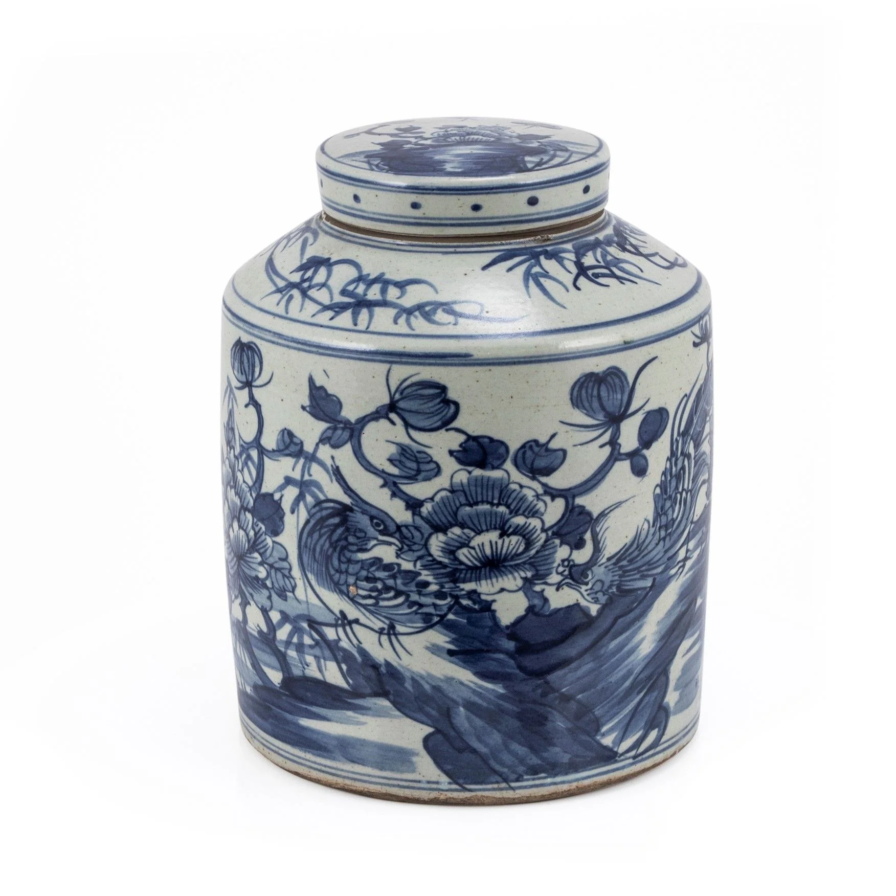 Legend of Asia Dynasty Tea Jar Bird Floral Motif Small