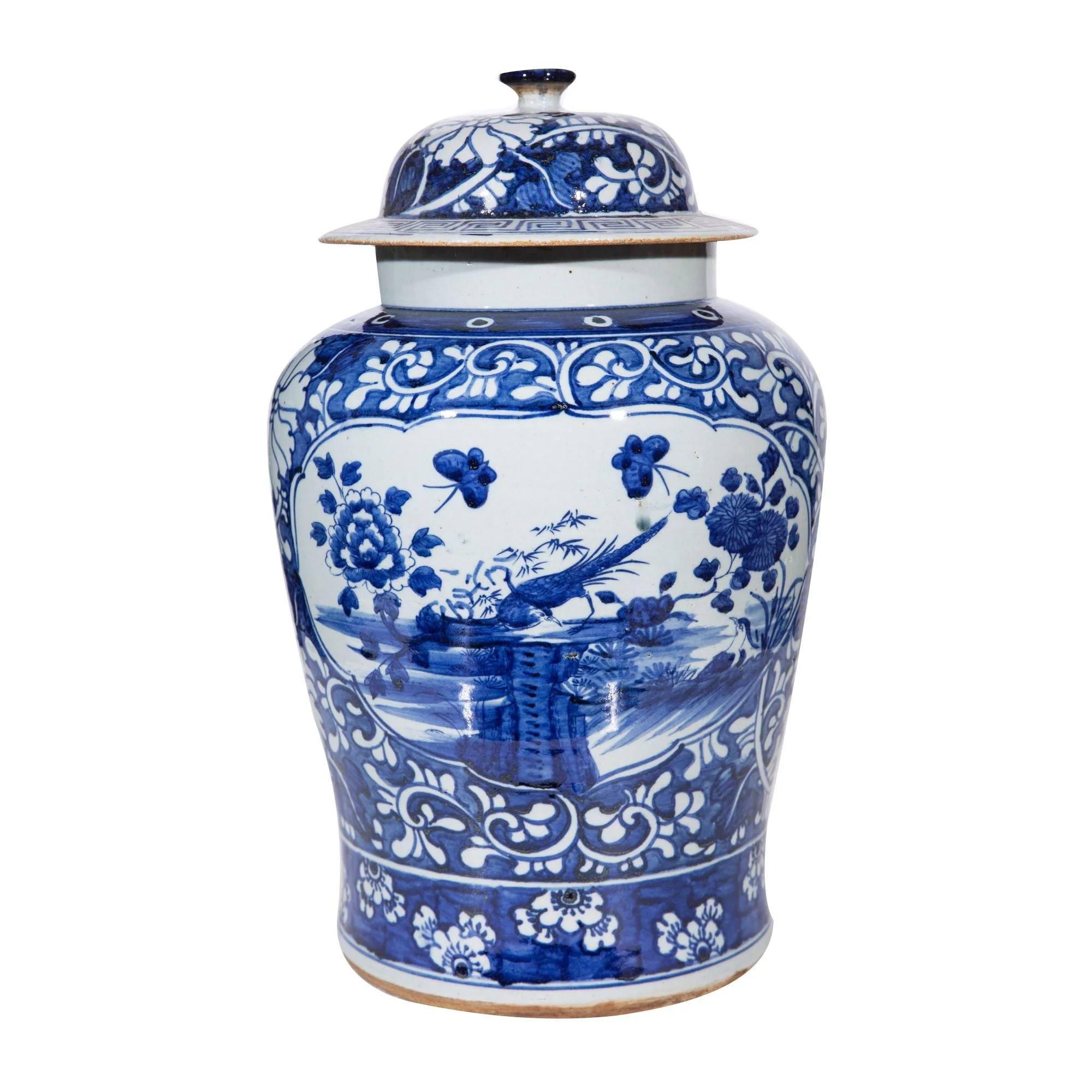 Legend of Asia Dynasty Temple Jar Floral Bird Panel Motif