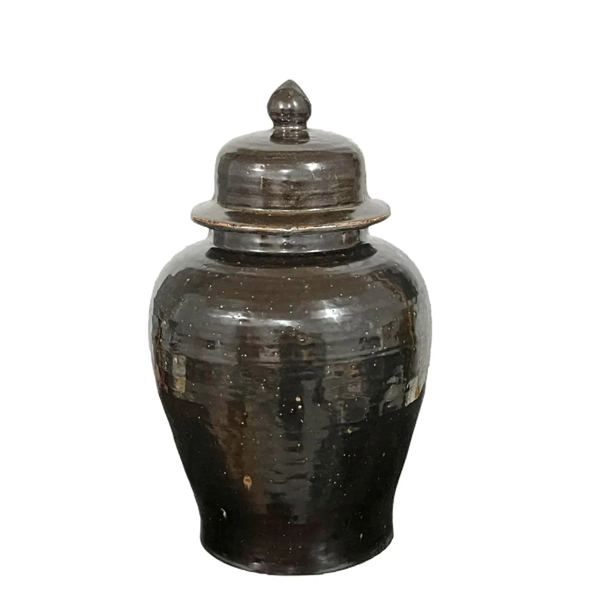 Legend of Asia Elbony Hans Porcelain Temple Jar Medium