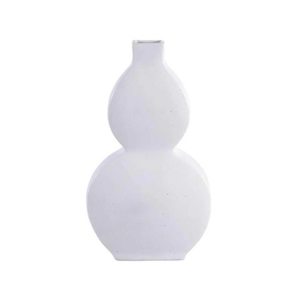 Legend of Asia Flat Gourd Vase - Matte White