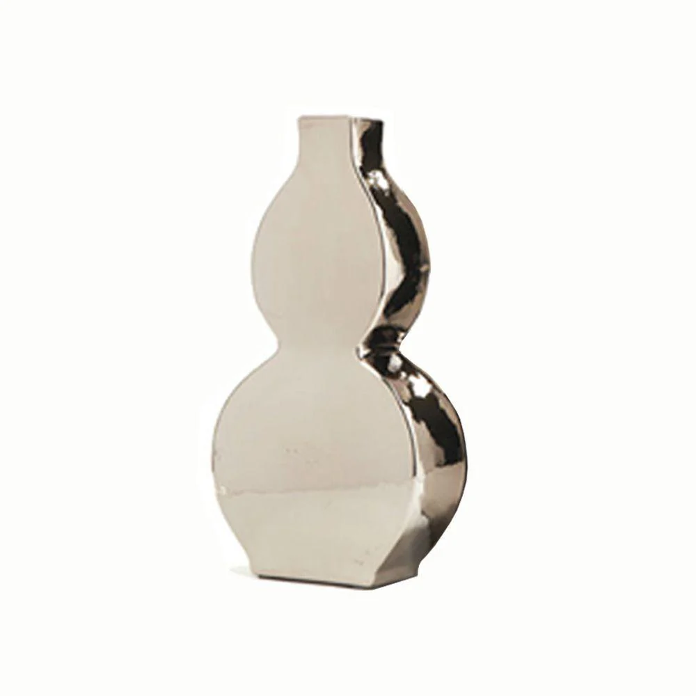 Legend of Asia Flat Gourd Vase - Silver