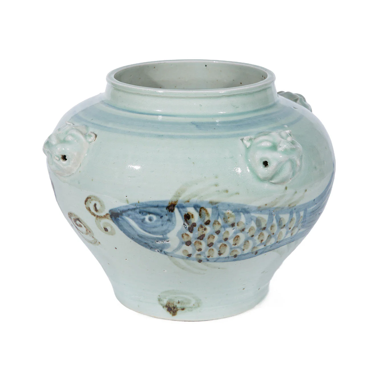 Legend of Asia Four Lion Handle Fish Jar