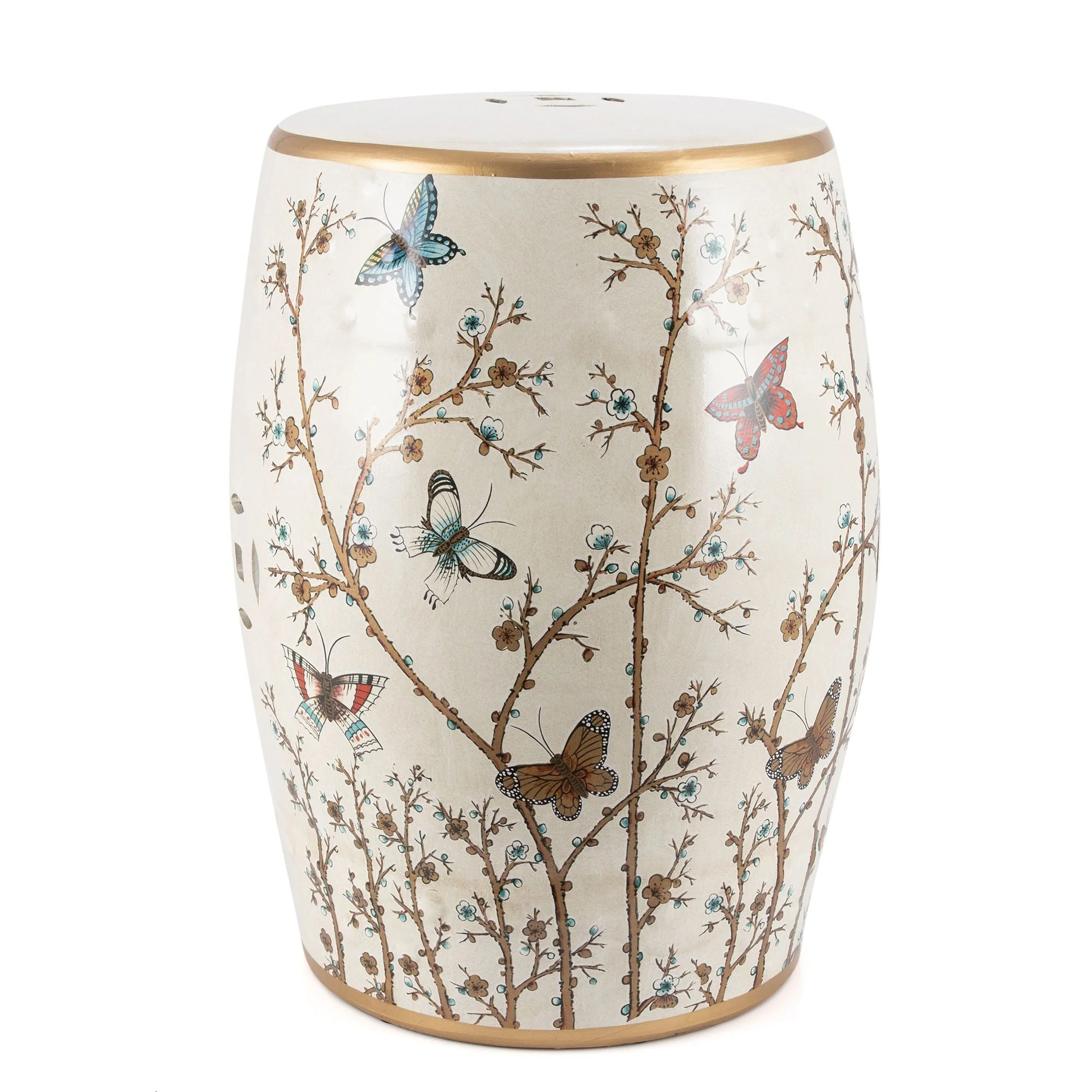 Legend of Asia French Vanilla Butterfly Garden Stool