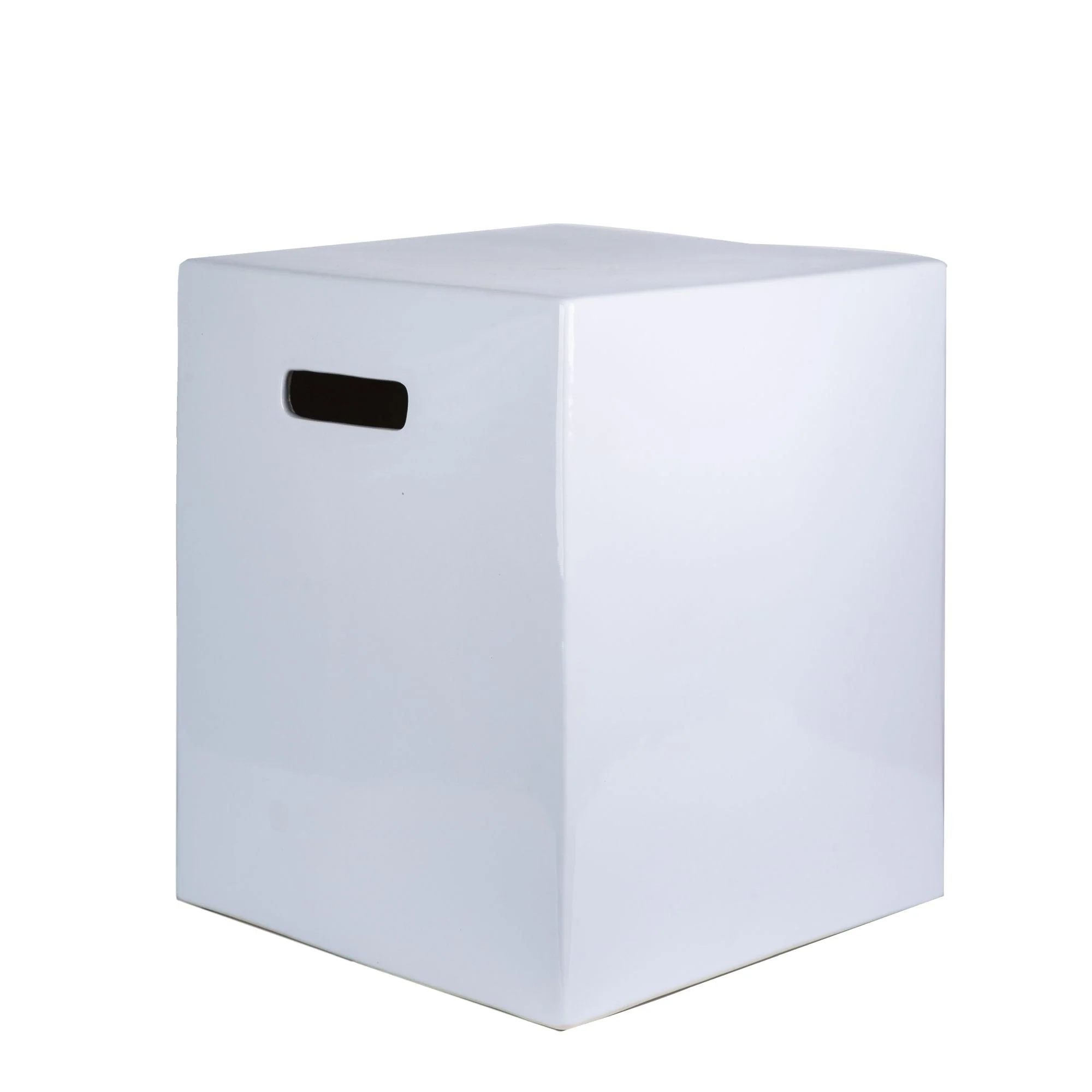 Legend of Asia Hampton Square Garden Stool - White