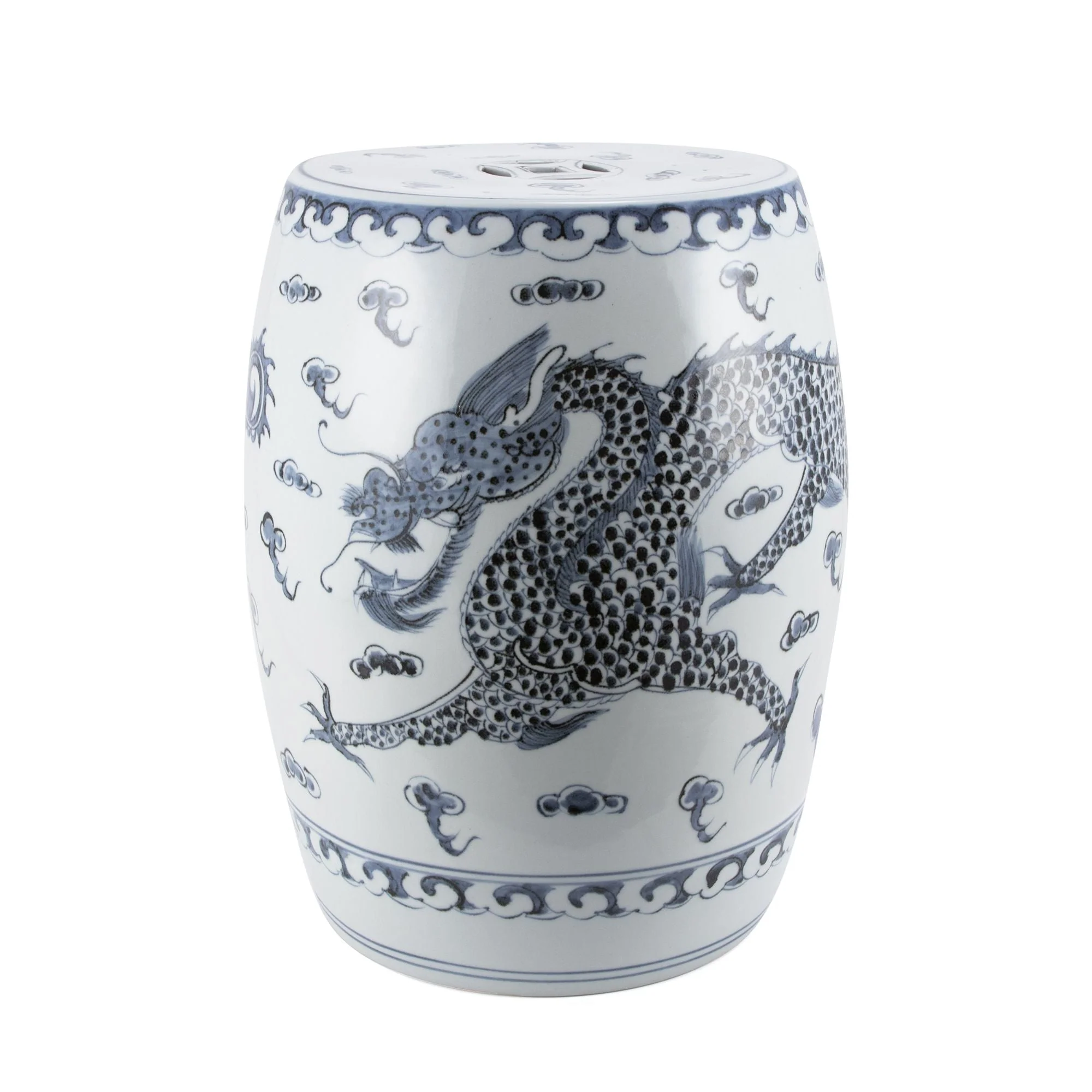 Legend of Asia Hong Wu Blue Dragon Garden Stool