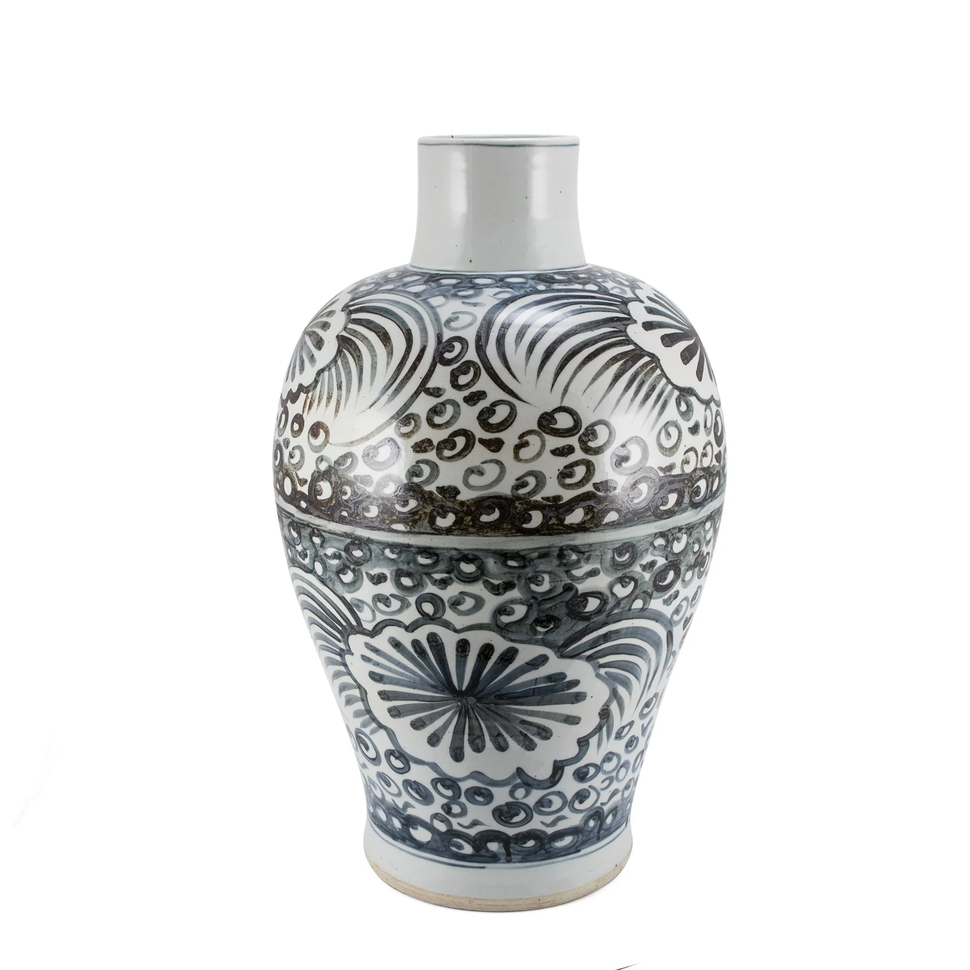 Legend of Asia Indigo Baluster Vase Sea Flower Motif