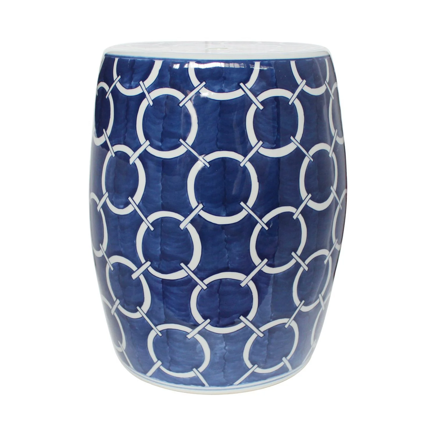 Legend of Asia Indigo Blue Circle Garden Stool