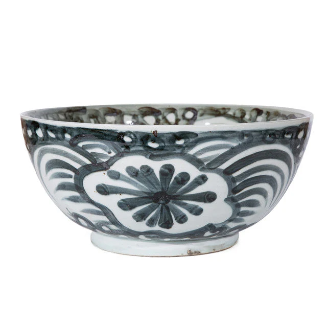 Legend of Asia Indigo Blue Sea Flower Bowl
