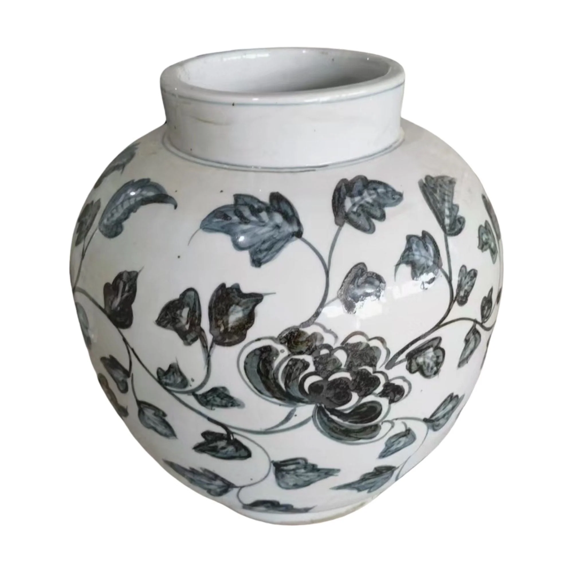 Legend of Asia Indigo Flower Vine Jar