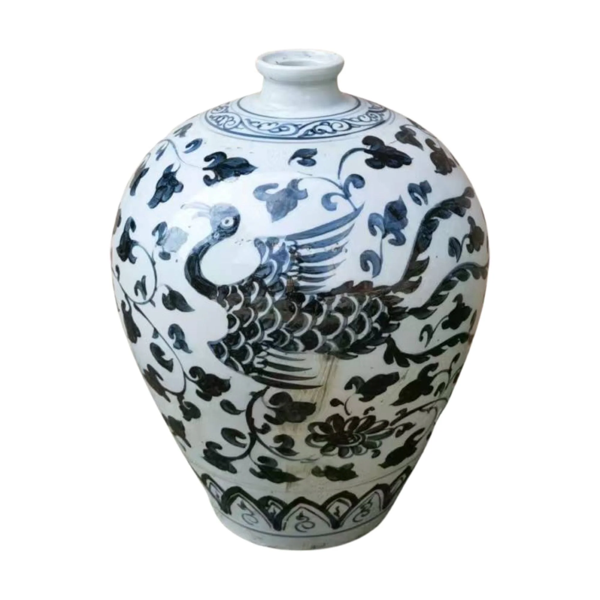 Legend of Asia Indigo Phoenix Small Vase