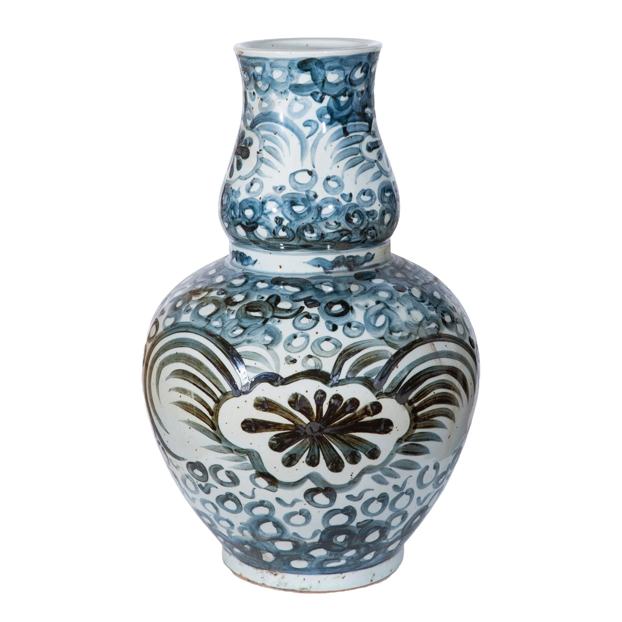 Legend of Asia Indigo Sea Flower Gourd Vase