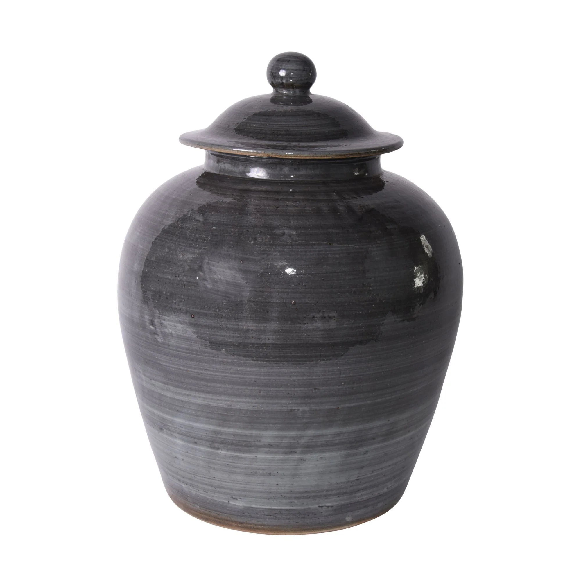 Legend of Asia Iron Gray Village Lidded Jar