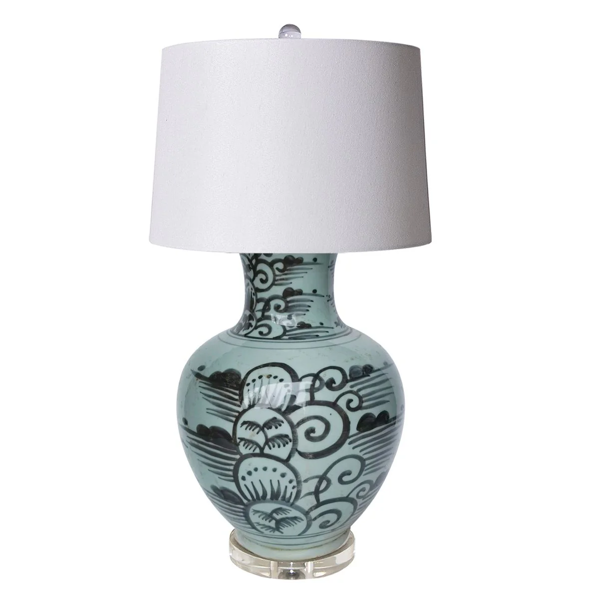 Legend of Asia Lamp Black Wildflower Vase Acrylic Base