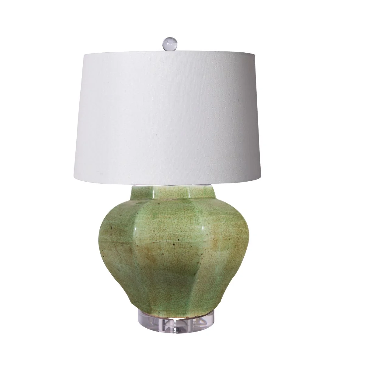 Legend of Asia Lamp Celadon Crackle Octagonal Jar
