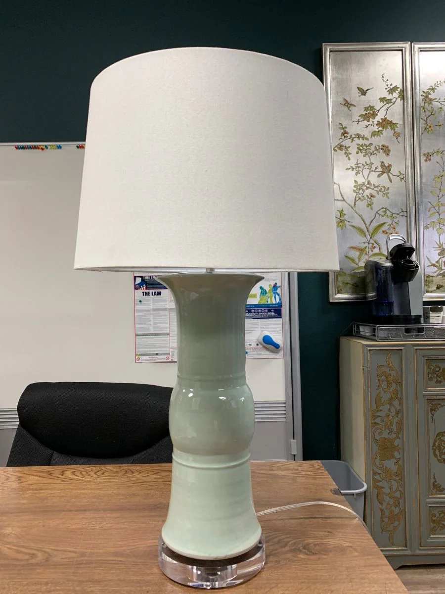 Legend of Asia Lamp Mint Green Baluster Vase Acrylic Base