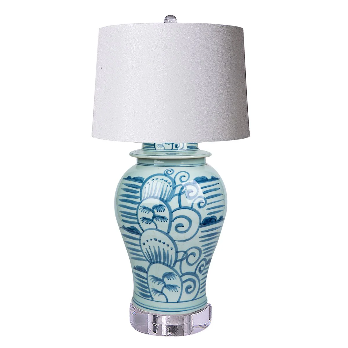 Legend of Asia Lamp Of Breeze Temple Jar Blue Motif