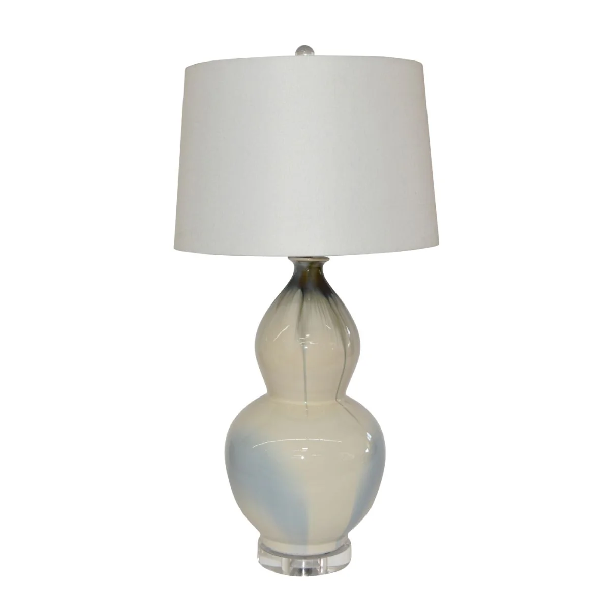 Legend of Asia Lamp of Small Reaction Glazed Porcelain Gourd Vase