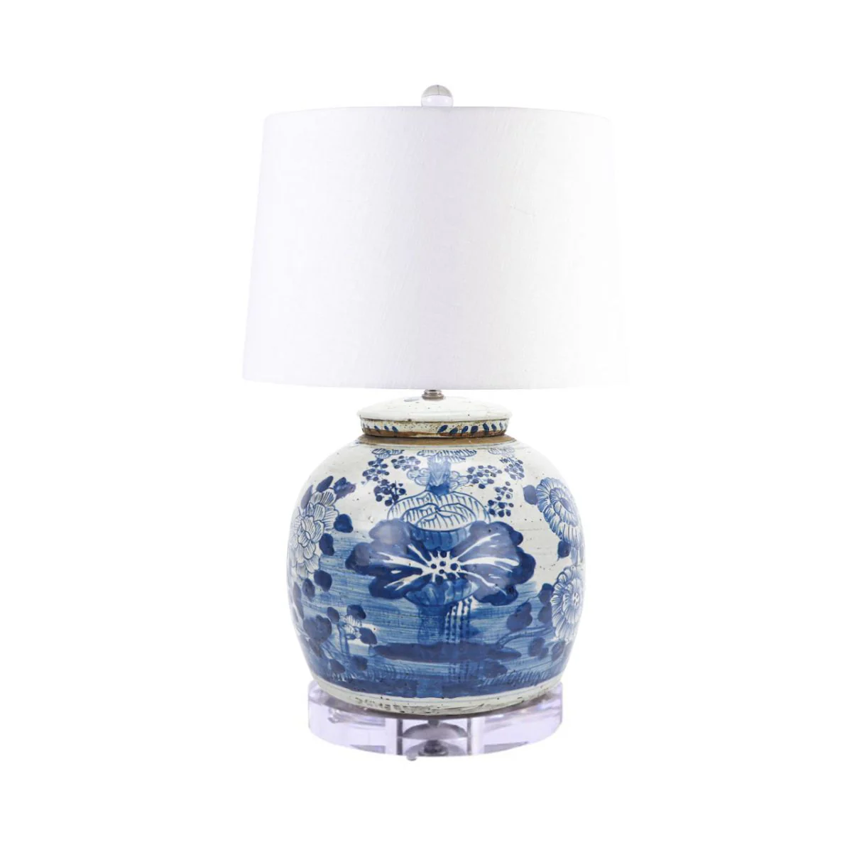 Legend of Asia Lamp Vintage Large Ming Jar Four Season Acrylic Base