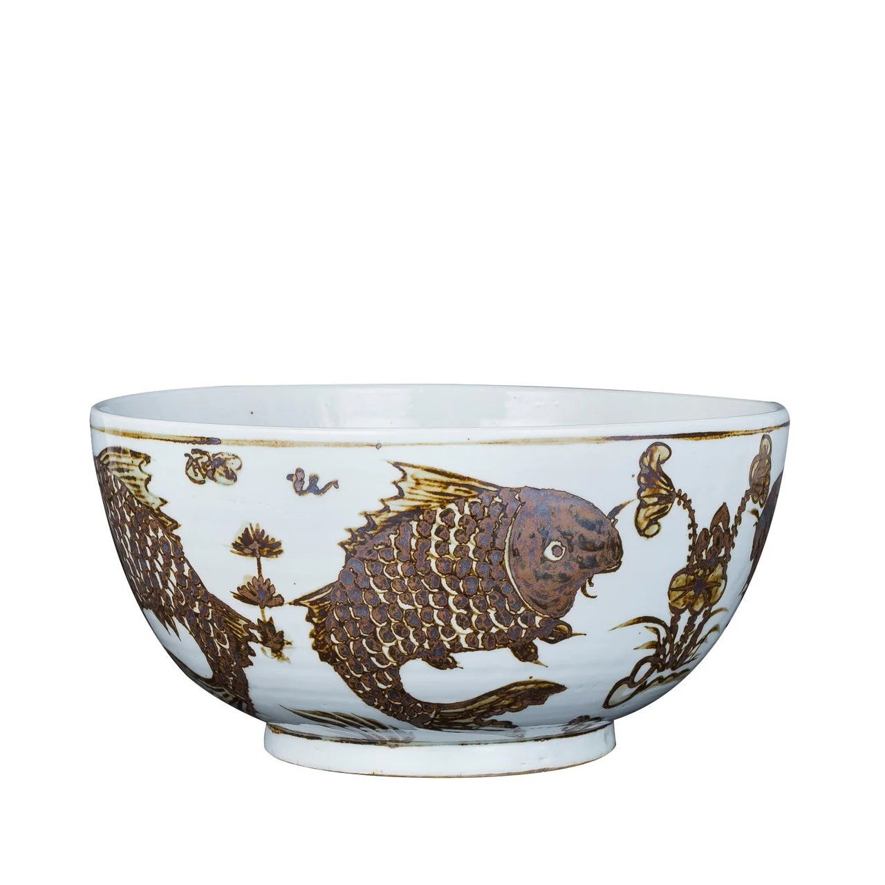 Legend of Asia Large Brown Fish Bowl