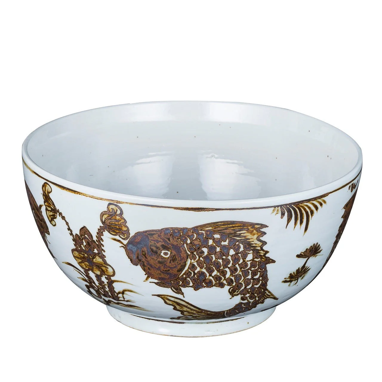 Legend of Asia Large Brown Fish Bowl - Image 2