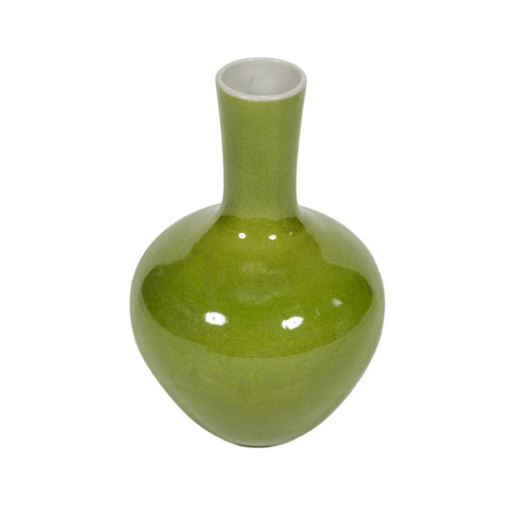 Legend of Asia Lime Green Globular Vase Medium