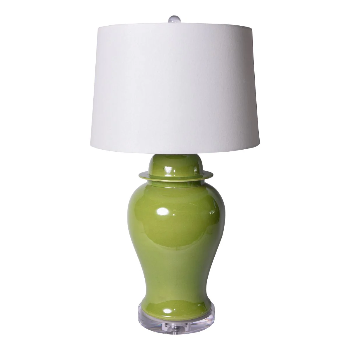 Legend of Asia Lime Green Temple Jar Table Lamp