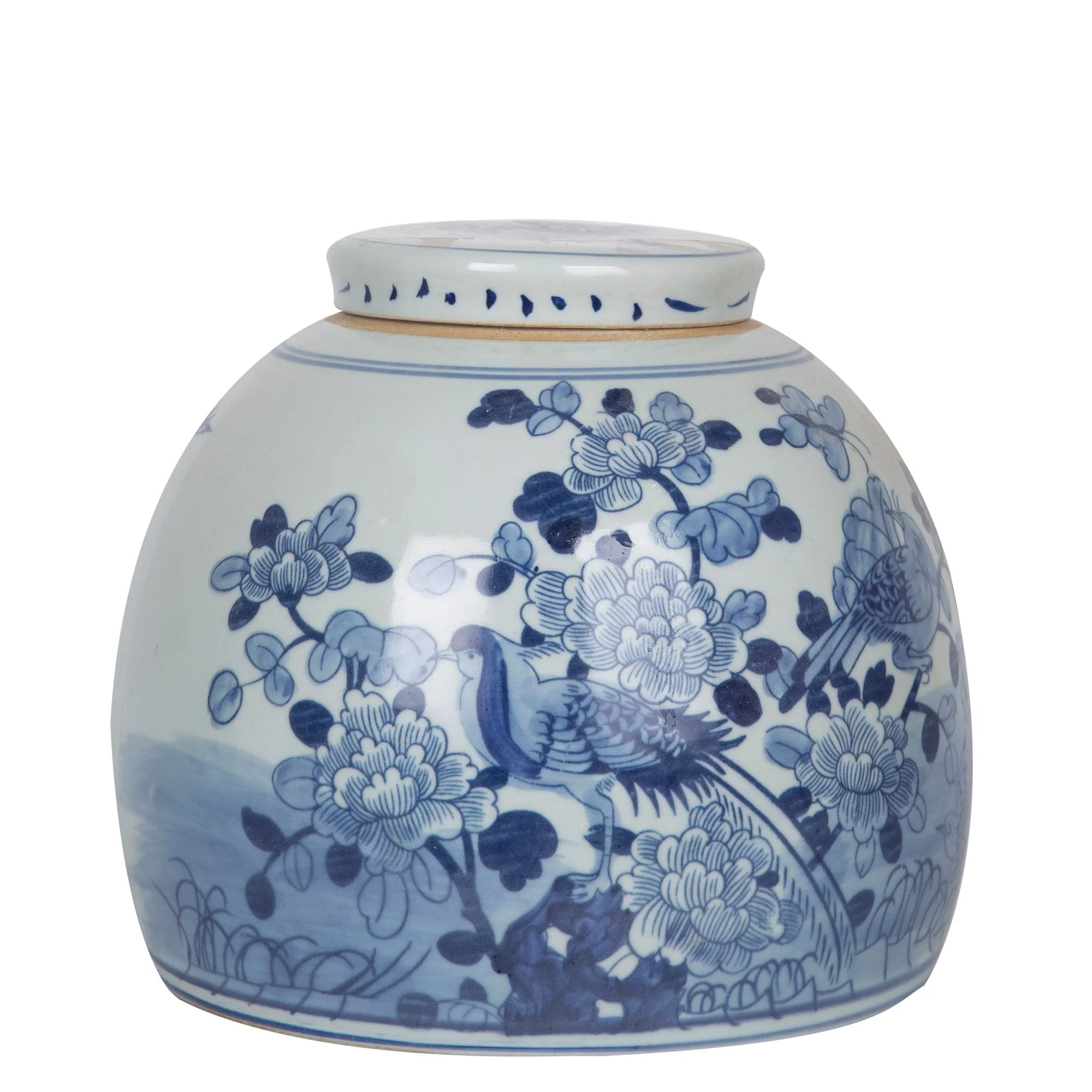 Legend of Asia Lins Floral Bird Ming Jar Large