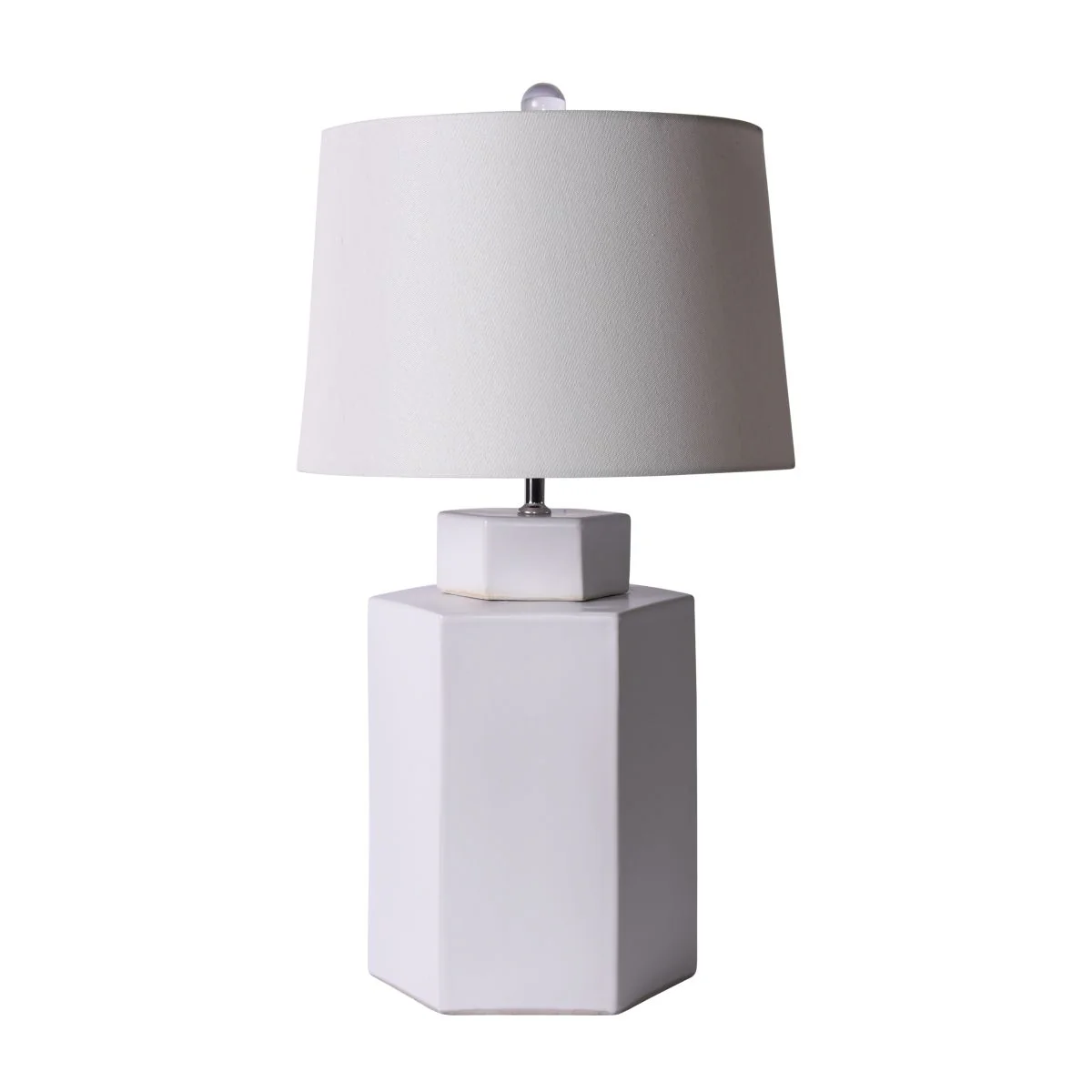 Legend of Asia Matte White Hex Tea Jar Lamp
