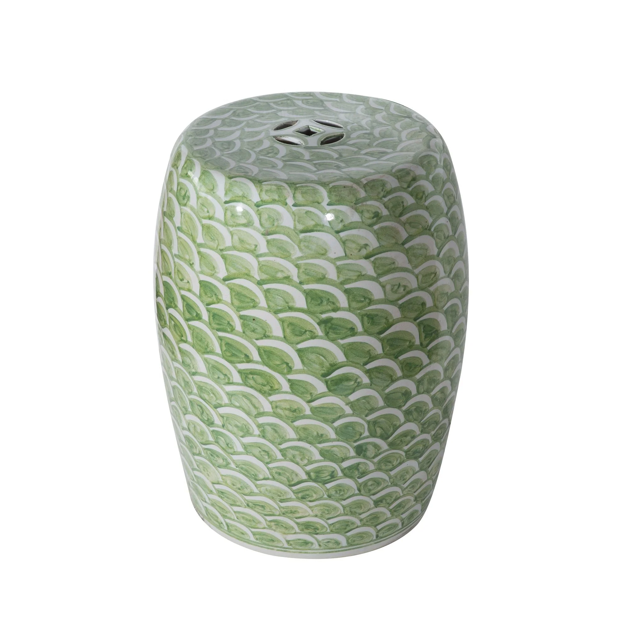 Legend of Asia Mint Green Fish Scale Porcelain Garden Stool