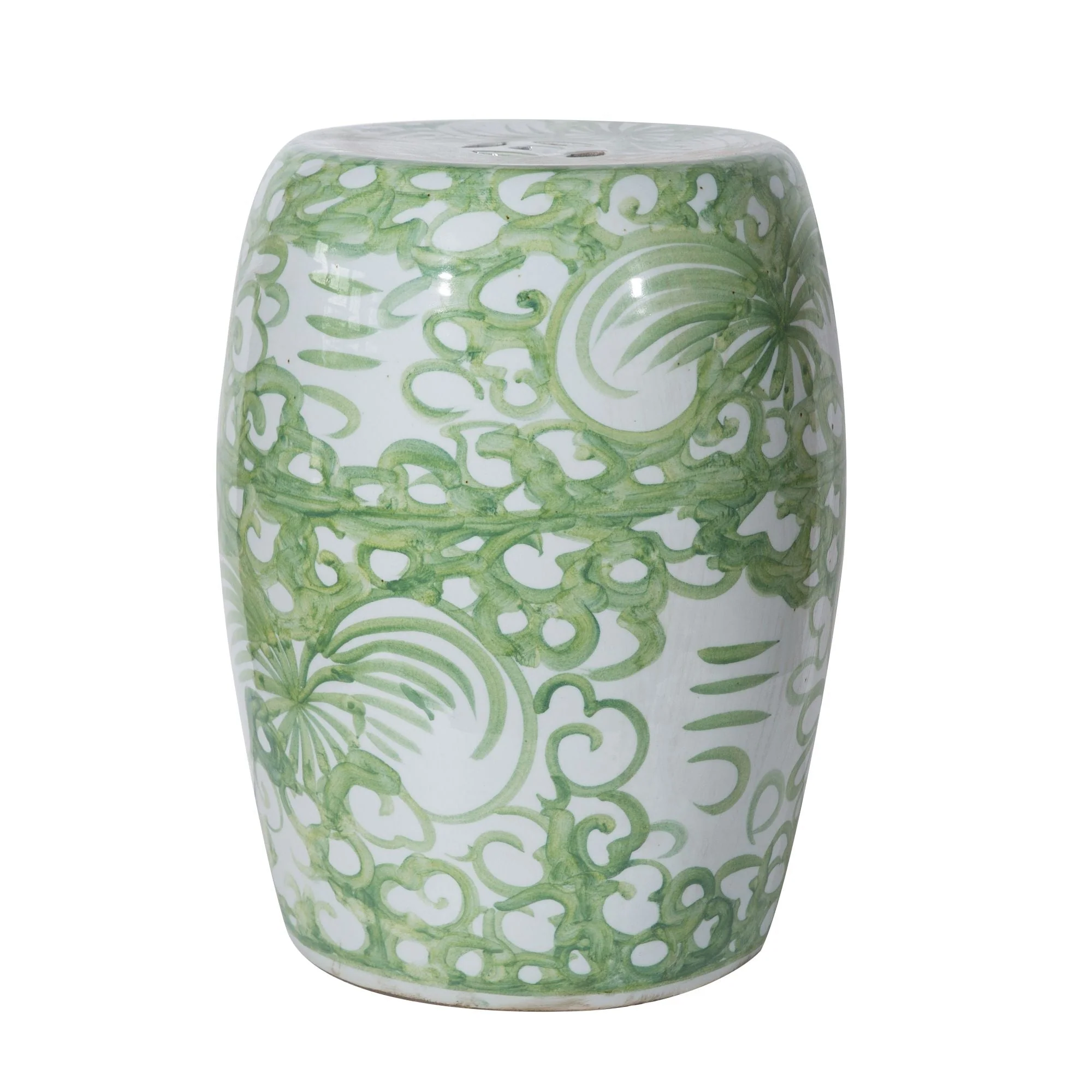 Legend of Asia Mint Green Garden Stool Twist Flower