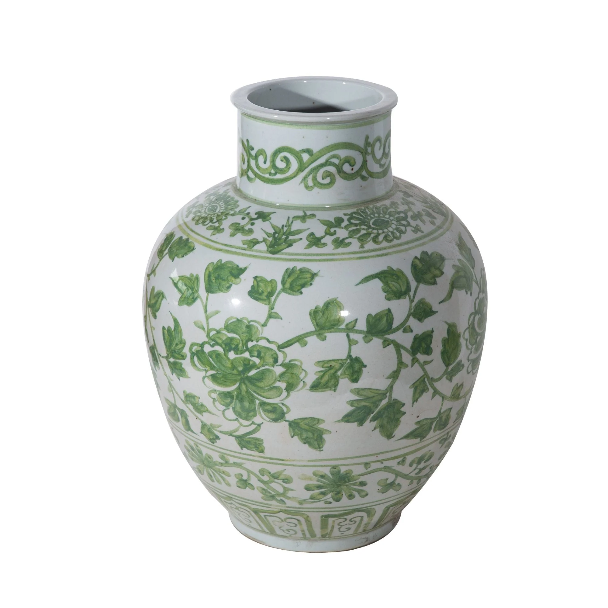 Legend of Asia Mint Green Peony Porcelain Open Top Jar - Image 2