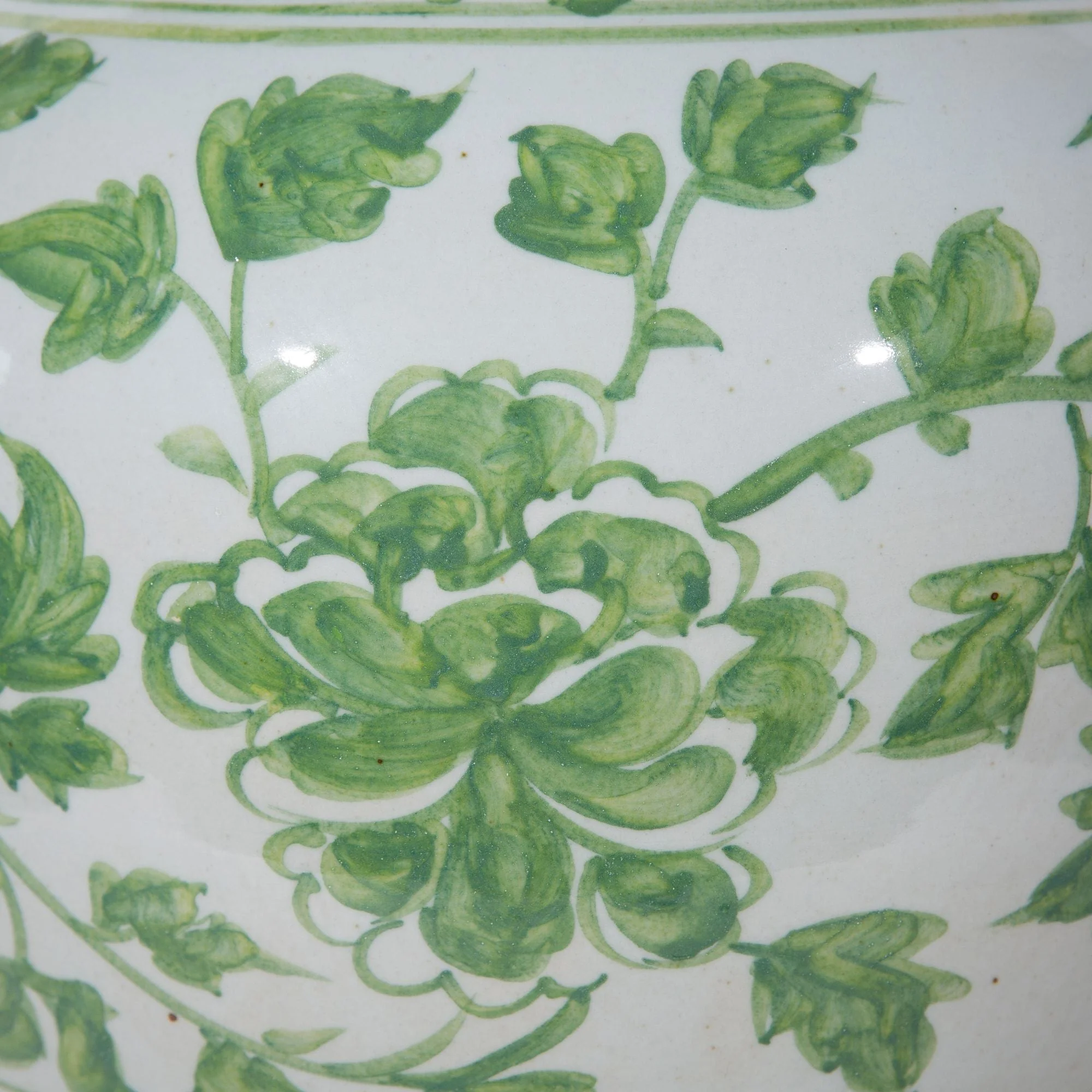 Legend of Asia Mint Green Peony Porcelain Open Top Jar - Image 3