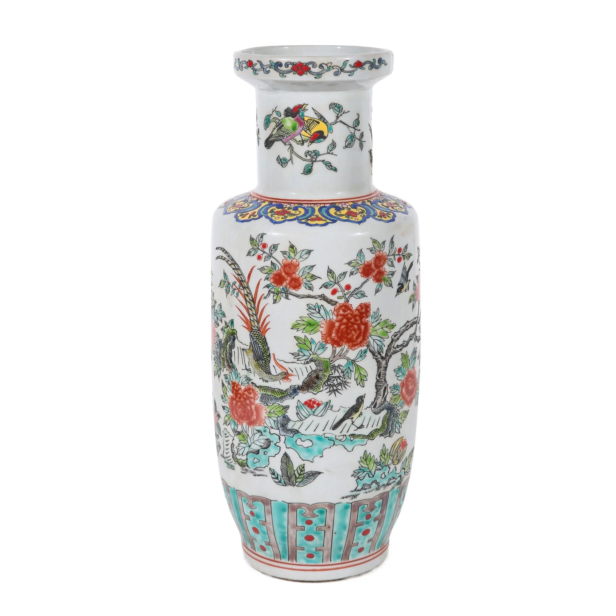 Legend of Asia Multi-Colored Pheasant Flower Vase