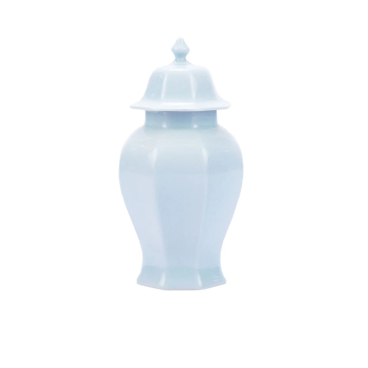 Legend of Asia Octagonal Temple Jar Light Blue Crackle -S
