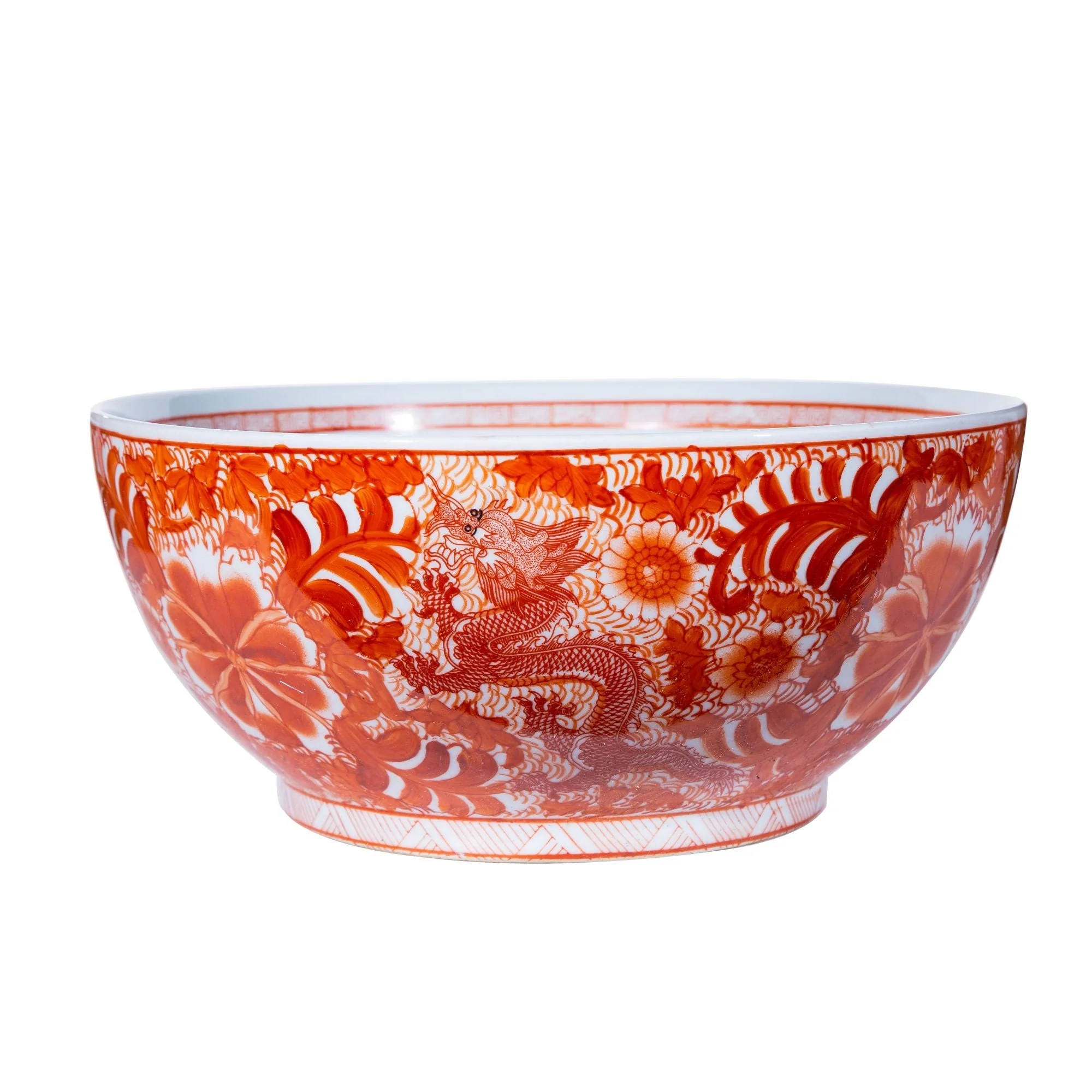 Legend of Asia Orange Dragon Flower Bowl - Image 2