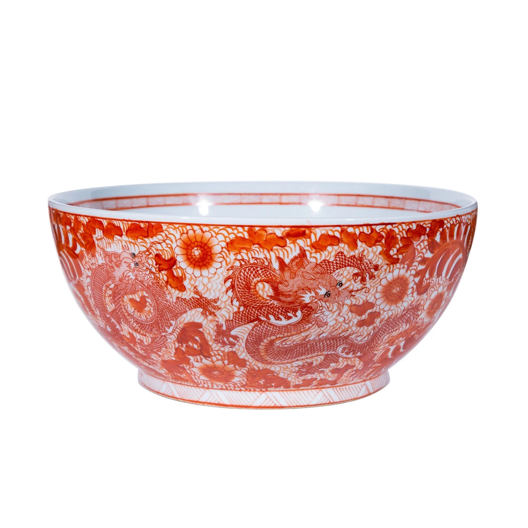 Legend of Asia Orange Dragon Flower Bowl - Image 3