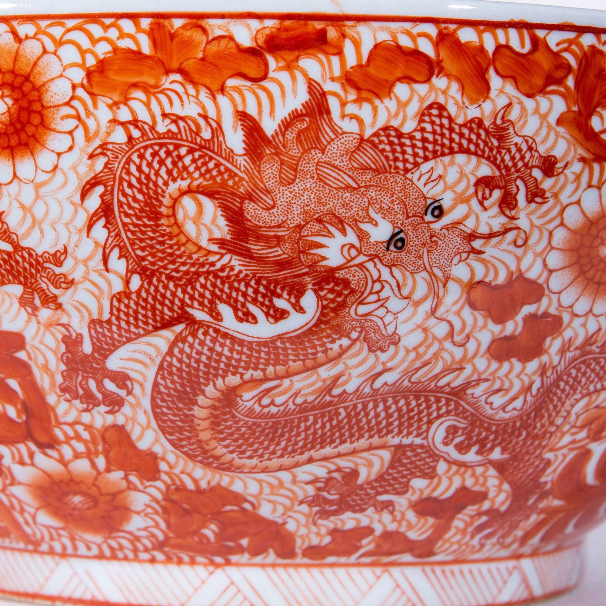 Legend of Asia Orange Dragon Flower Bowl - Image 5