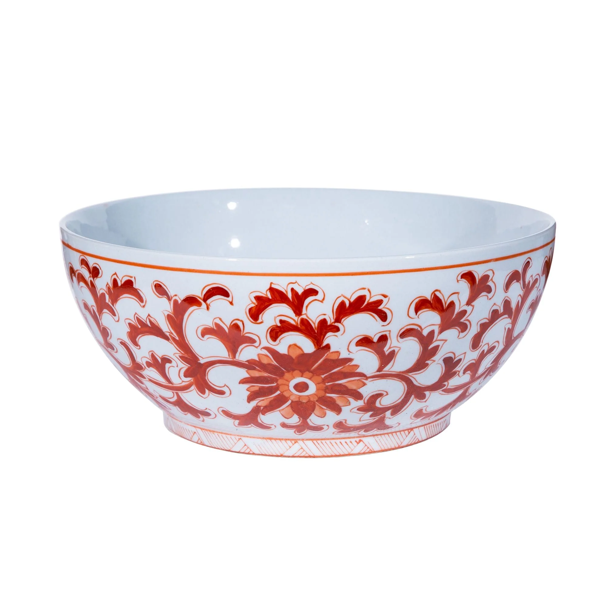 Legend of Asia Orange Twist Flower Vine Bowl