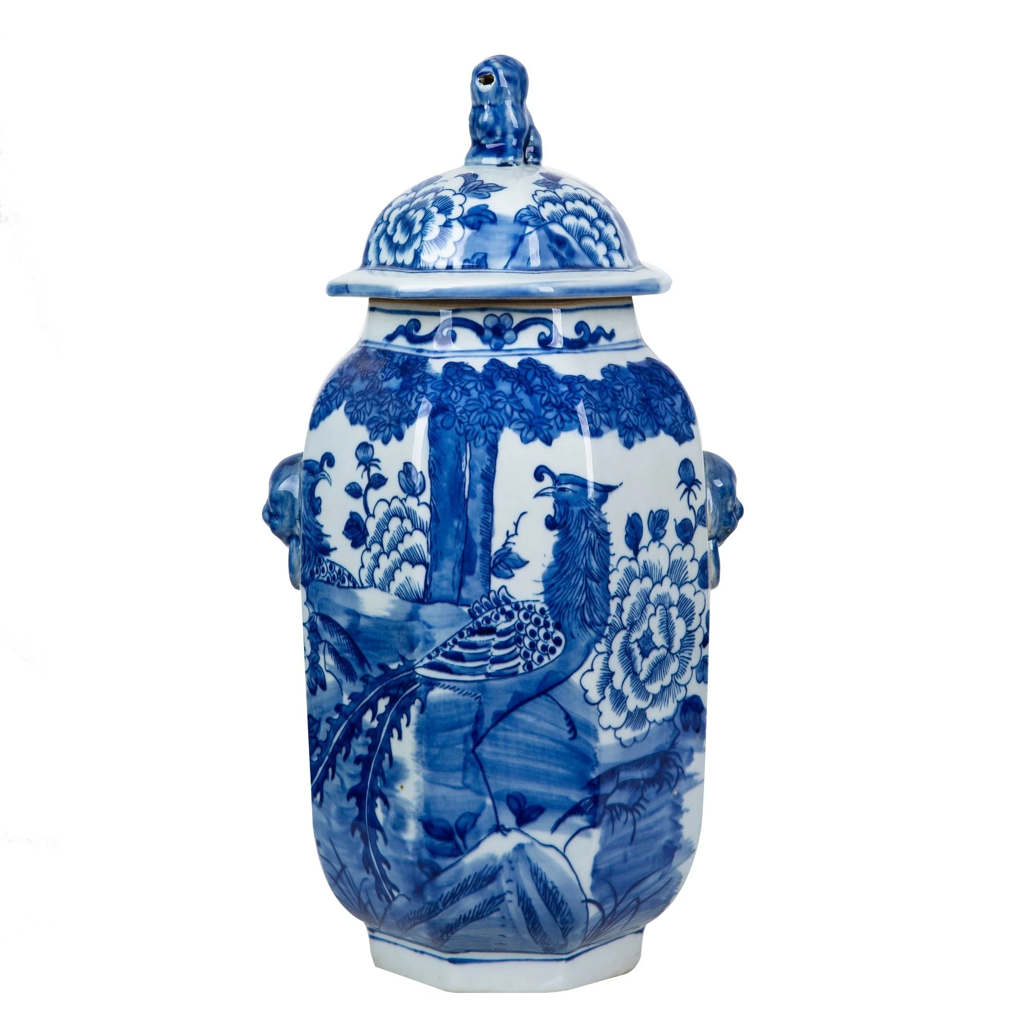 Legend of Asia Phoenix Tree Octagonal Lidded Jar Large