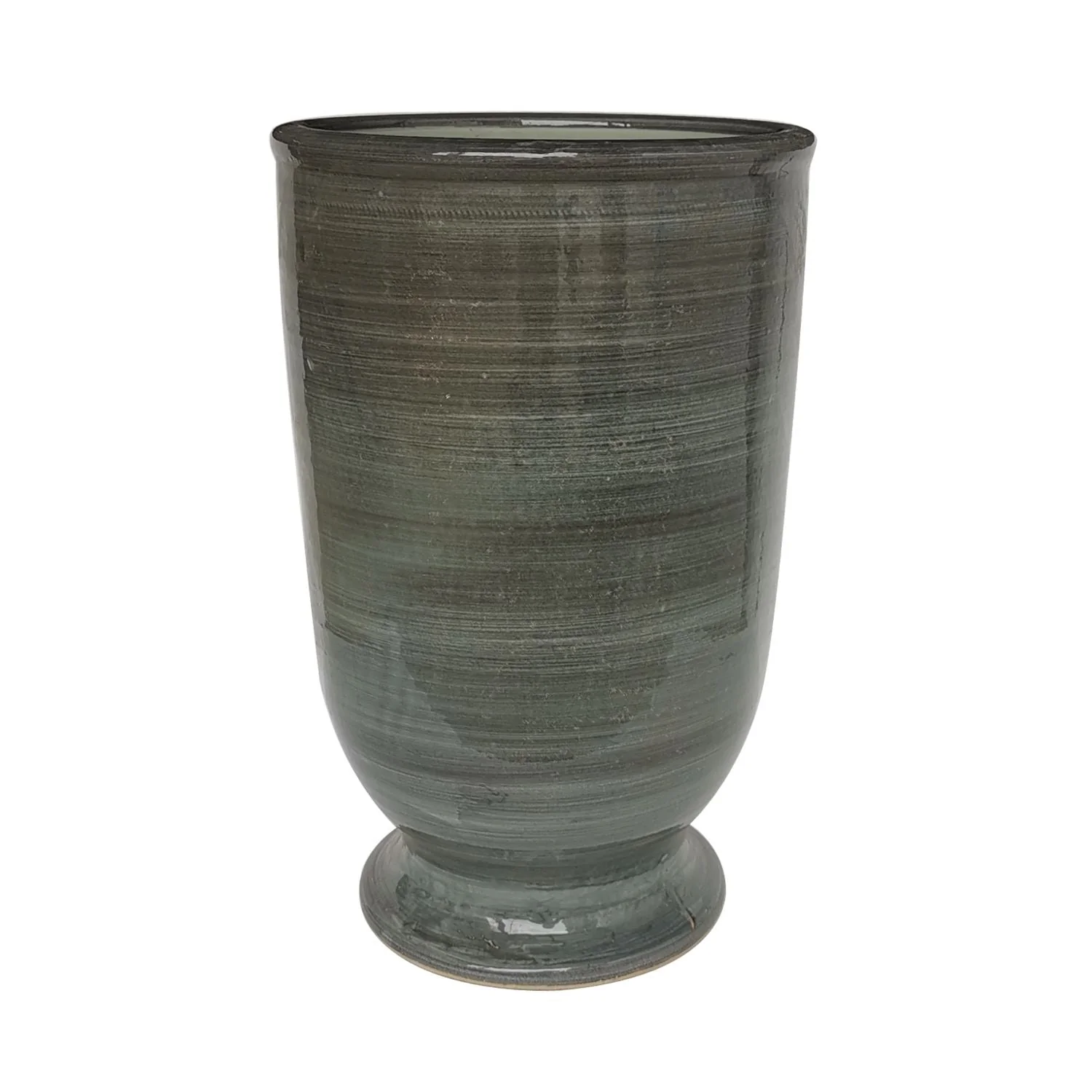 Legend of Asia Provence Vase With Stripped Gray Glaze